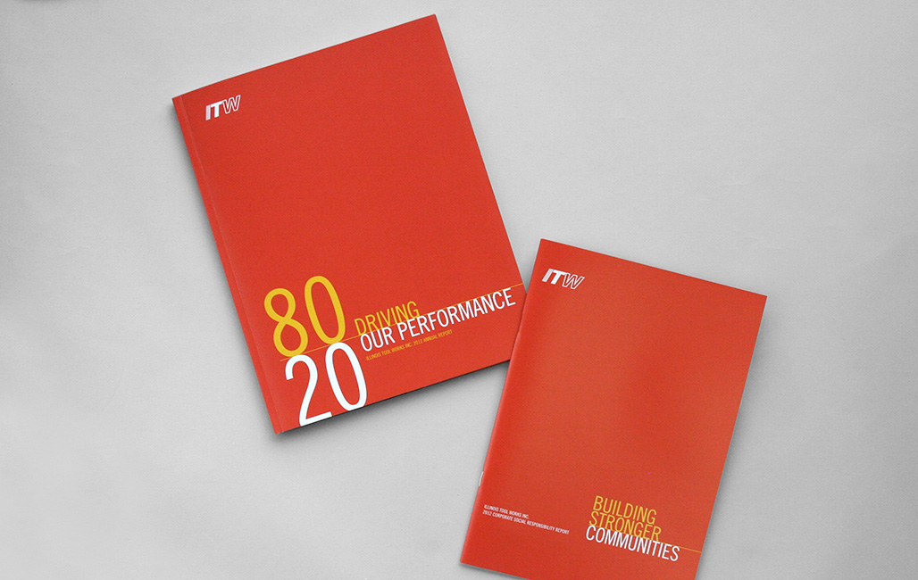 Annual report design featuring company's core principles